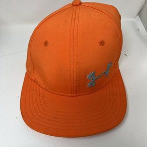 UNDER ARMOUR cap stretch-fit fitted neon Hunter orange hat - size M/L